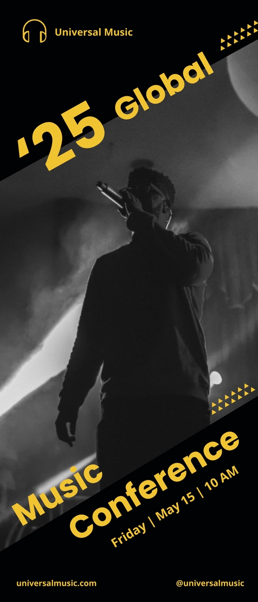 Music Conference Roll Up Banner Template