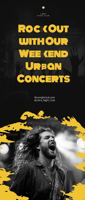 Music Party Night Roll Up Banner Template