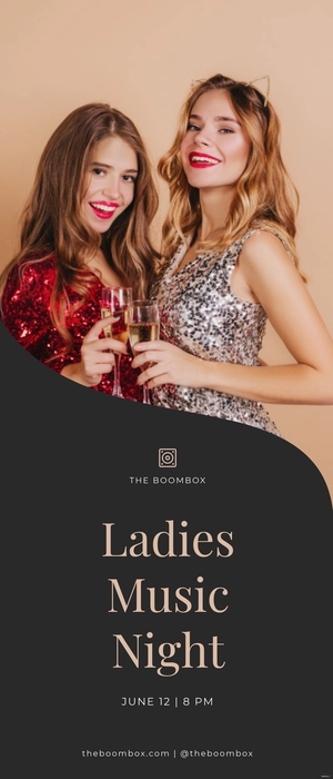 Ladies Music Night Party Roll-up Banner Template