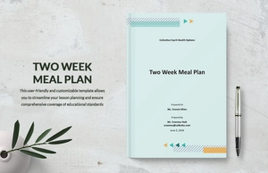 Sample Two Week Meal Plan Template