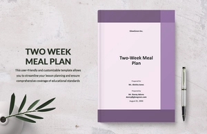 Simple Two Week Meal Plan Template