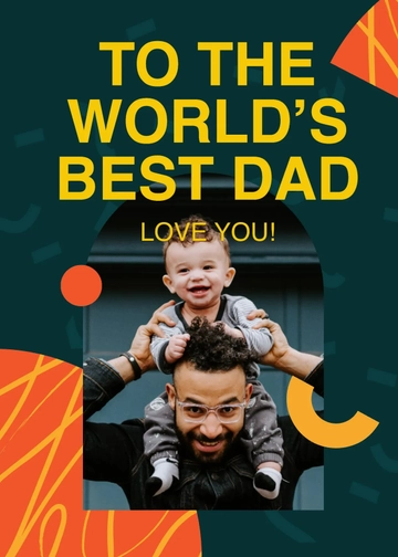 Free World's Best Dad Card Template to Edit Online