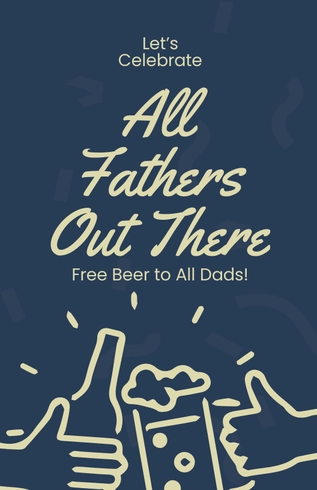 Father's Day Party Poster Template