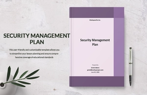 Sample Security Management Plan Template