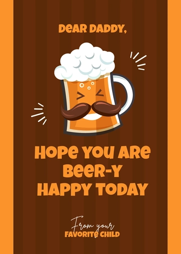 Free Funny Father's Day Card Template to Edit Online