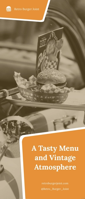 Retro Taste Food/Restaurant Roll-up Banner Template