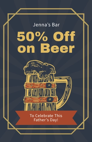 Father's Day Discount Poster Template