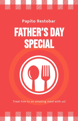 Father's Day Restaurant Poster Template