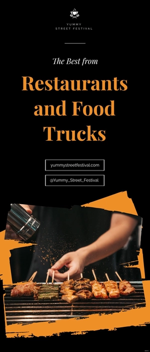 Food Festival Roll Up Banner Template