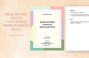 Health and Safety Continuous Improvement Plan Template