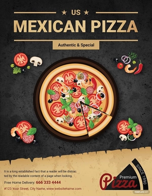 Restaurant Mexican Pizza Flyer Template