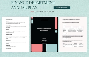 Finance Department Annual Plan Template
