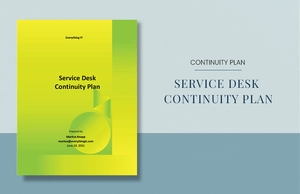 Service Desk Continuity Plan Template