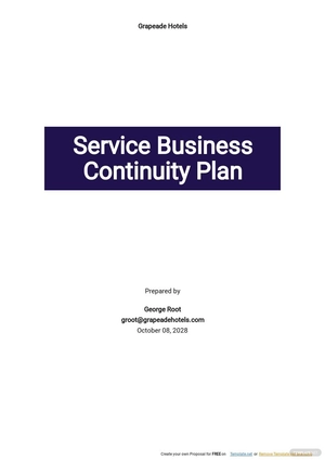 Service Business Continuity Plan Template