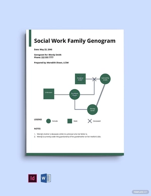 Social Work Family Assessment Genogram Template