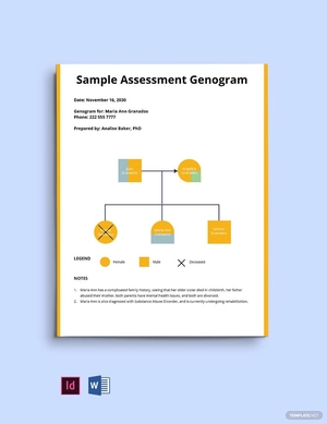 Sample Assessment Genogram Template