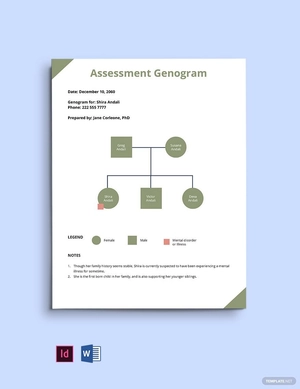 Basic Assessment Genogram Template