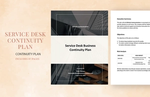 Service Desk Business Continuity Plan Template