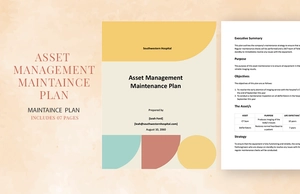Asset Management Maintenance Plan Template