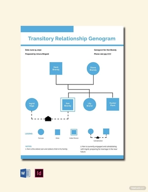 Transitory Relationship Genogram Template
