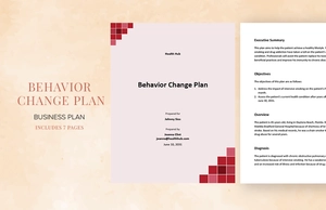 Simple Behavior Change Plan Template