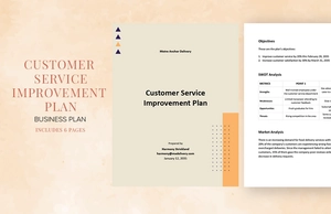 Customer Service Improvement Plan Template