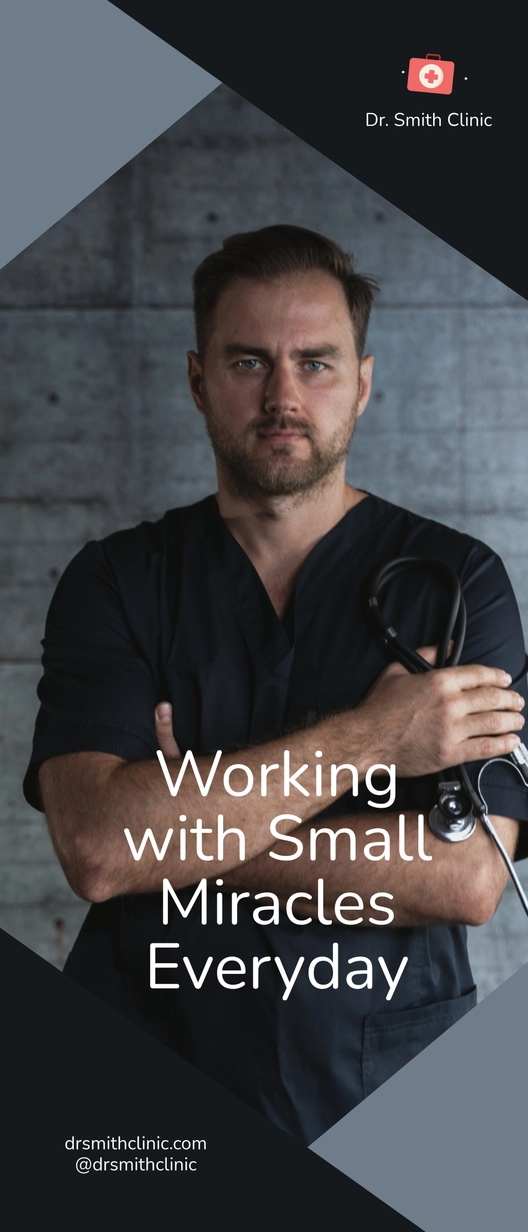 Pediatric Clinic Roll Up Banner Template