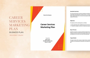 Career Services Marketing Plan Template