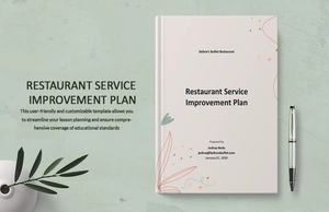 Restaurant Service Improvement Plan Template