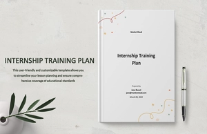 Internship Training Plan Template