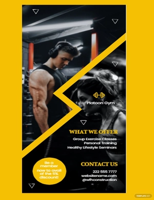 Modern Gym Rack Card Template