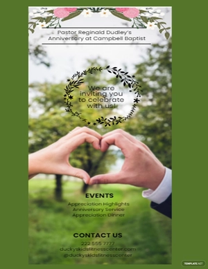 Pastor Anniversary Events Rack Card Template