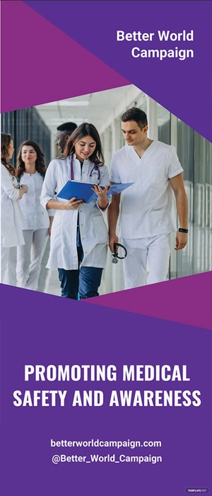 Health Campaign Rollup Banner Template