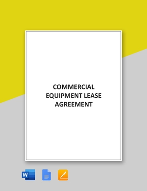 Commercial Equipment Lease Agreement Template