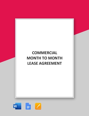 Commercial Month to Month Lease Agreement Template