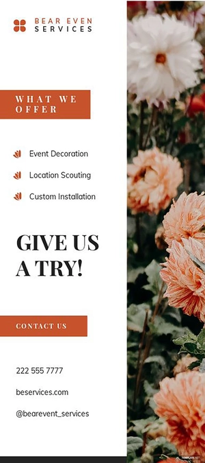 Modern Event Rack Card Template