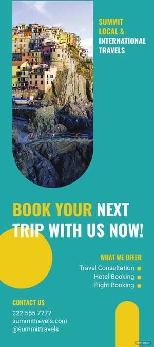 Travel & Vacation Rack Card Template