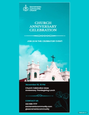 Church Anniversary Events Rack Card Template