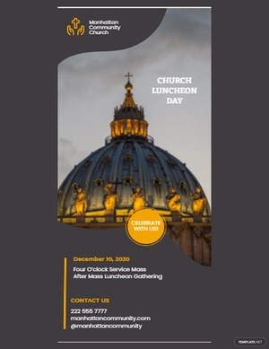 Church Luncheon Rack Card Template