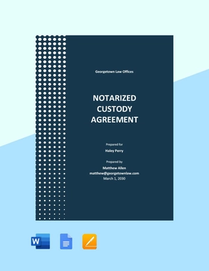 Notarized Custody Agreement Template Notarized Custody Agreement Template