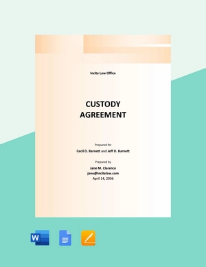 Basic Custody Agreement Template Basic Custody Agreement Template