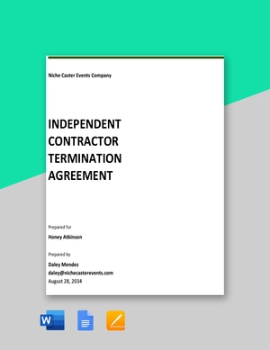 Independent Contractor Termination Agreement Template