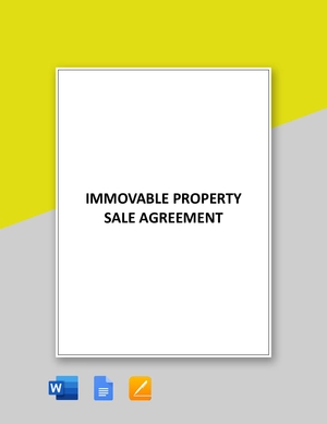 Immovable Property Sale Agreement Template