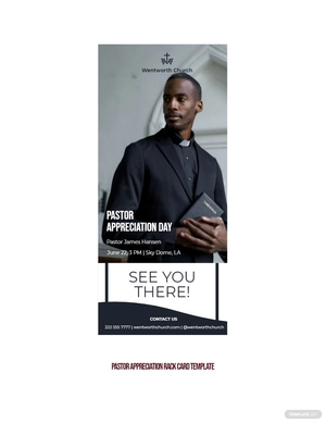 Pastor Appreciation Rack Card Template