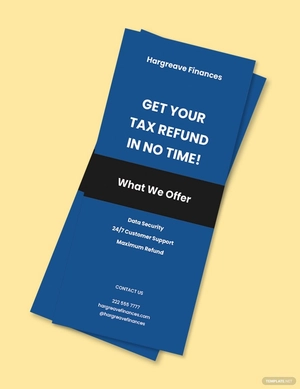 Tax Refund Financial Service Rack Card