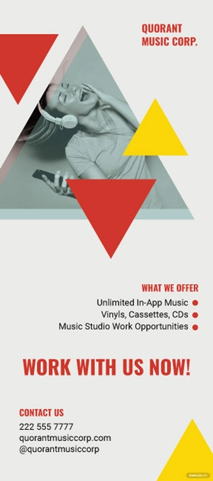 Modern Music Rack Card Template