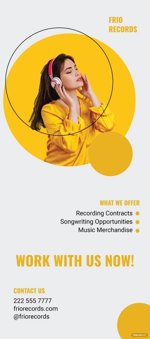 Elegant Music Rack Card Template