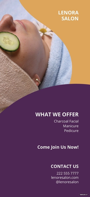 Spa Beauty Salon Rack Card Template