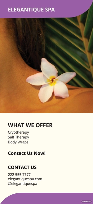 Elegant Spa Rack Card Template