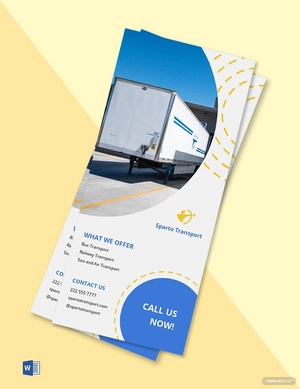 Transport Company Rack Card Template